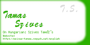 tamas szives business card